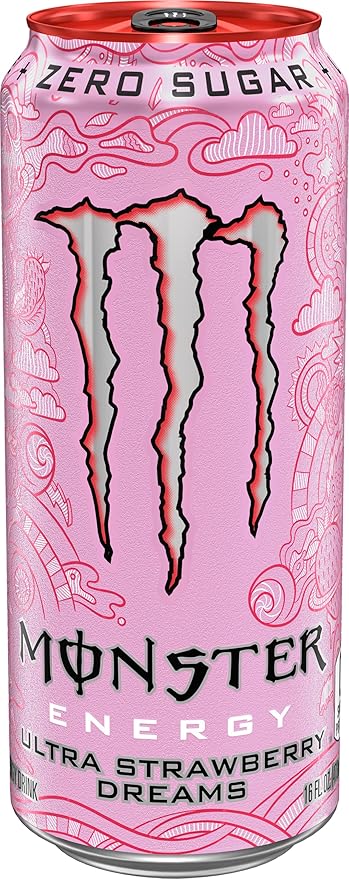 Monster Energy Ultra Strawberry Dreams, Sugar Free Energy Drink, 16 Ounce | Pack of 15