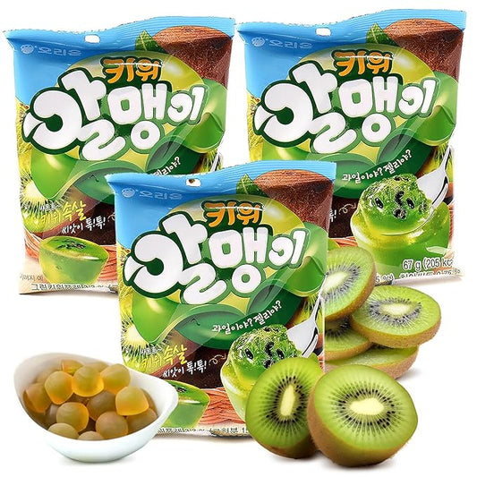 COELO Peelable Kiwi Gummy 67g x 3Pack (Total 7.09oz) | 4D Tropical Peeling Candy Filled Rich Fruits Flavored Jelly Soft Sweet Filling | Fun Chewy Shareable Treats Single Serve Packs Korean Snack 키위젤리