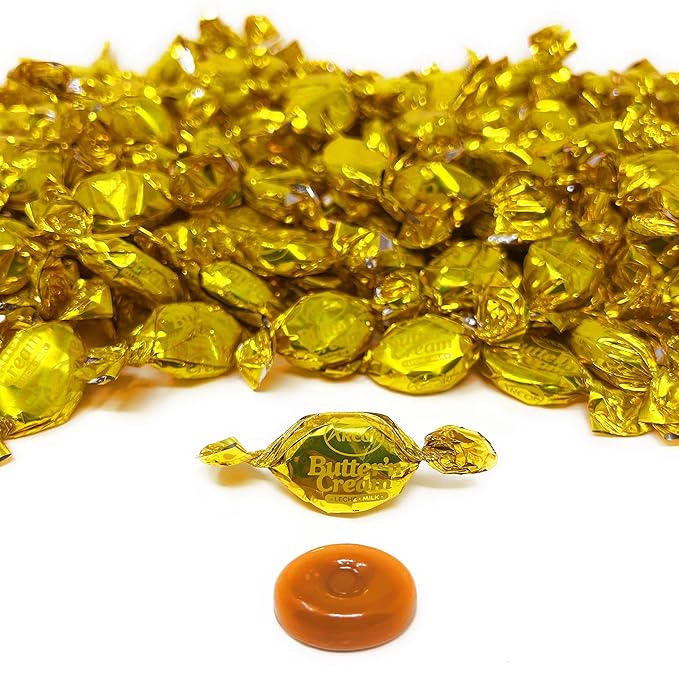 Butter Cream Hard Candy - 6 lbs - Classic Butter n' Cream Old School Butterscotch Hard Candies - Bulk American Vintage Candy Assortment - Individually Wrapped, 96 oz.