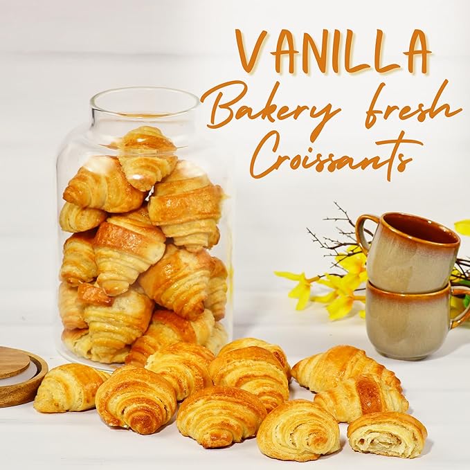 Rugelach Pastries | Approx 20 Vanilla Croissants | Breakfast Pastry | Dairy & Nut Free | Preservative Free | Unique for Holidays and Birthdays | 19 oz Stern’s Bakery ( Vanilla Rugelach Pastries, Club Size - 19 oz )