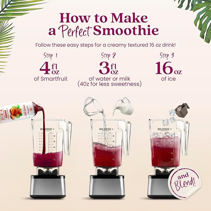 Smartfruit Summer Strawberry + Antioxidants – 100% Real Fruit Purée with Strawberries, Apple & Pineapple – Great for Smoothies, Juice, Yogurt, Cocktails, Teas & More – 2-Pk, 48oz Each