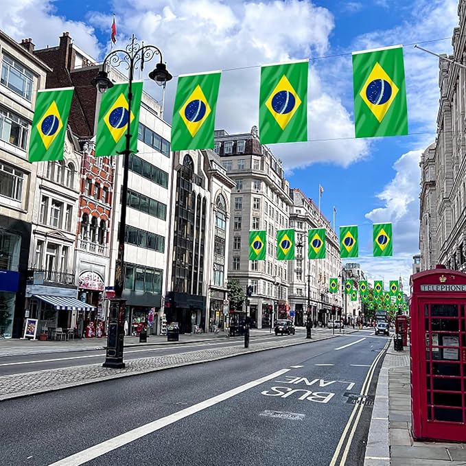 AhfuLife Brazil Flag 3x5 Ft, Large Brazilian Flags for Outside - Double Side with Brass Eyelets for Olympic Party Decorations, Soccer Party Decoration Bar Garden Street Decoration Indoor Outdoor