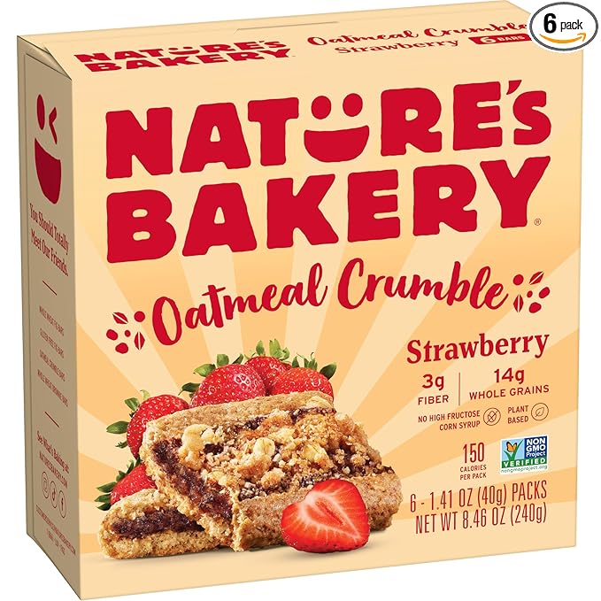 Nature's Bakery Oatmeal Crumble Strawberry Bars, 1.41 Oz, 6 Ct