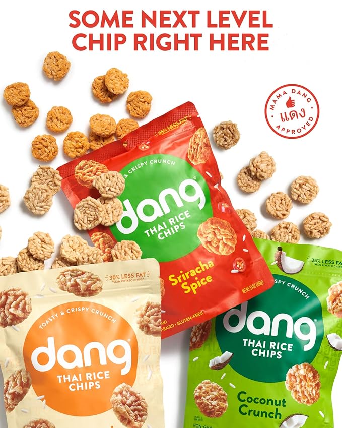 DANG Sticky Rice Chips | 3 Flavor Variety | 24 Pack | Vegan, Gluten Free, Non Gmo Rice Crisps, Healthy Snacks Made With Whole Foods | 3.5 Oz Bags