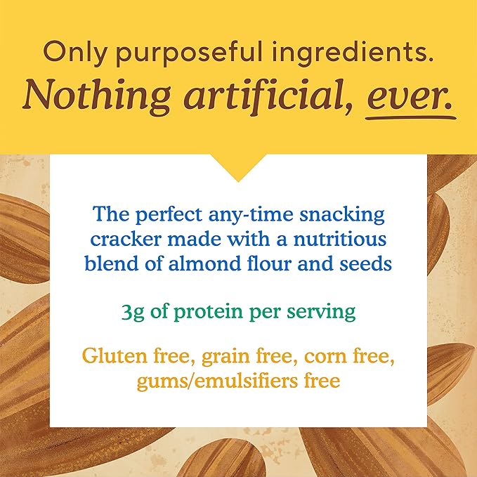 Simple Mills Farmhouse Cheddar Almond Flour Crackers, Gluten Free, Flax Seed, Sunflower Seed, Corn Free, Great for Snacking, Made with Whole Foods, 4.25 Ounce (Pack of 6)
