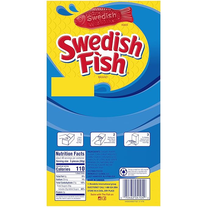 SWEDISH FISH Individually Wrapped Soft & Chewy Candy, Bulk Candy, 240 Count Box