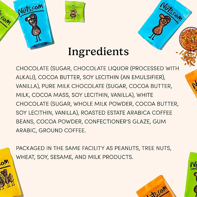 Nuts.com – NY Espresso Chocolates Mix– 2 Pound Bag, Great Snack for Adults, Good Source of Antioxidants & Caffeine – For Parties, Office, Holiday Gatherings & Home Snacking – Kosher Pareve
