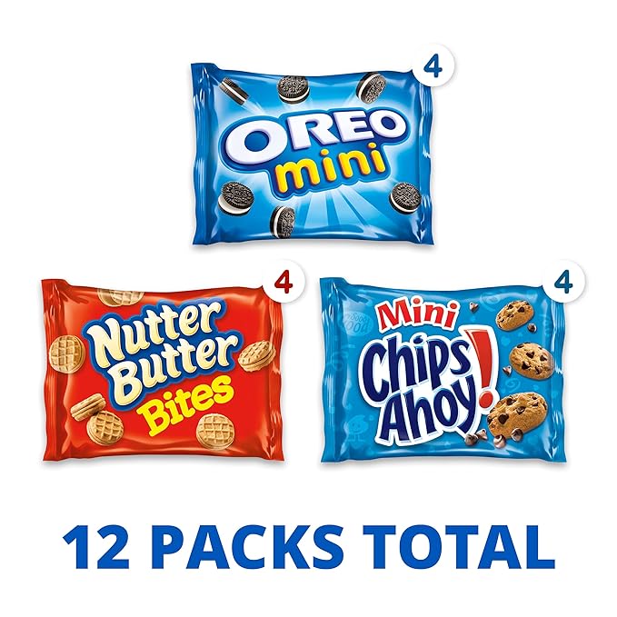 Nabisco Cookie Variety Pack OREO Mini, Nutter Butter Bites, CHIPS AHOY! Mini, 12 Snack Packs