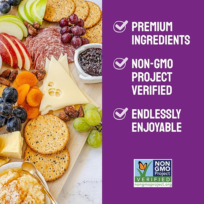 Milton's Gourmet Crackers, Salt & Pepper - Non-GMO Project Verified, Natural Ingredients, Kosher, Great for Charcuterie Boards - 6.8 Oz, Pack of 3
