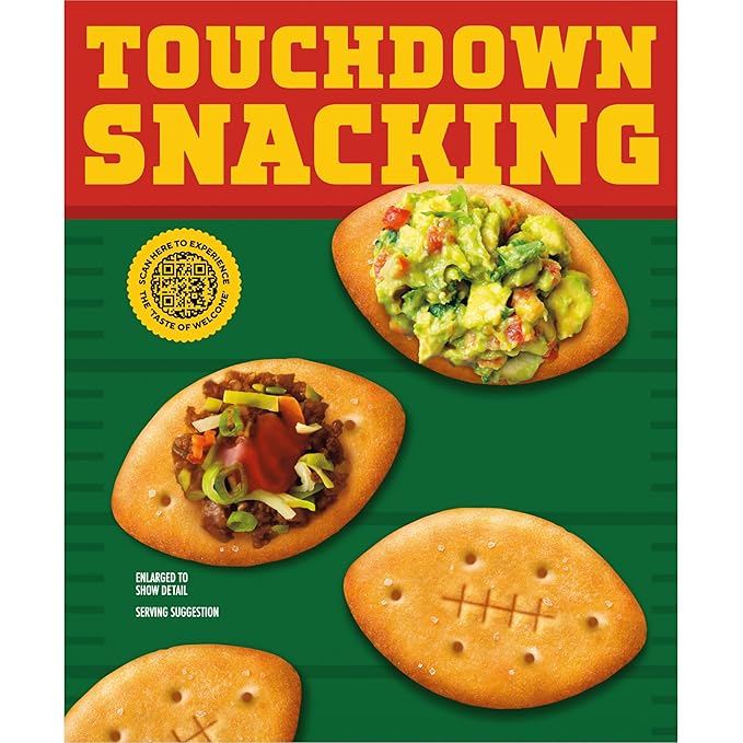 RITZ Football Shapes Original Crackers, Snacks for Kids and Adults, Party Snacks, Limited Edition, 12.3 oz