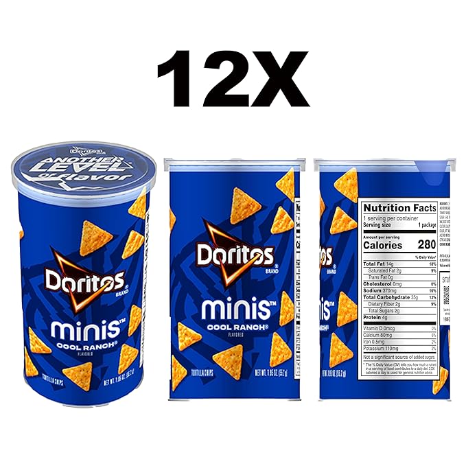 Minis Canisters, Doritos Cool Ranch, 1.95 Ounce (Pack of 12)