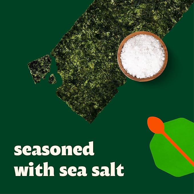 Bibigo Seaweed Crisps, Sea Salt, 0.14 Ounce (Pack of 1)