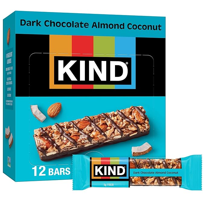 KIND Bars, Dark Chocolate Almond & Coconut, Healthy Snacks, Gluten Free, 12 Count