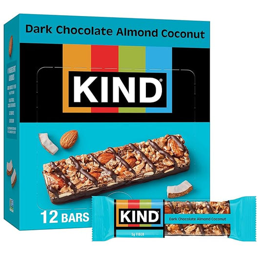 KIND Bars, Dark Chocolate Almond & Coconut, Healthy Snacks, Gluten Free, 12 Count