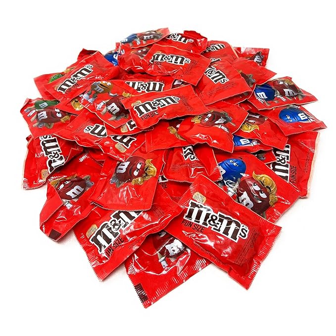 M n M's Peanut Butter Milk Chocolate Candy - 2 lbs Bulk Pack - Individually Wrapped Fun Size Candy for Freshness - Colorful Delicious Sweets for Kids, Adults, Pantry, Office & Birthdays
