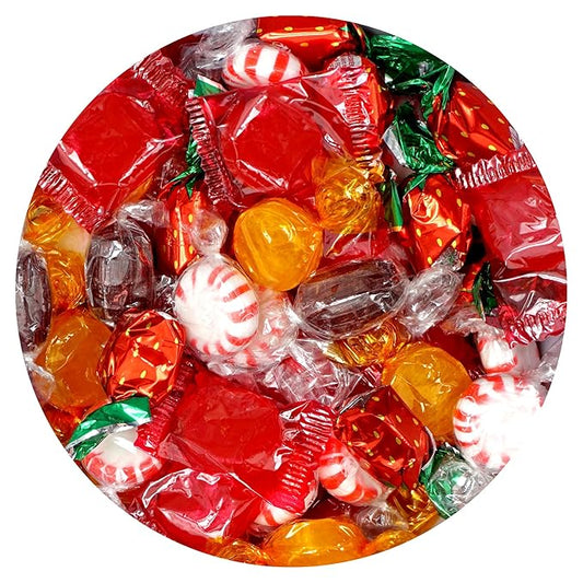 Old Fashioned Hard Candy Assortment, 3 Pound Bulk Candy (Approx. 225 pcs.), Butterscotch, Root Beer Barrels, Strawberry Filled Bon Bons, Cinnamon Discs, Starlight Peppermints