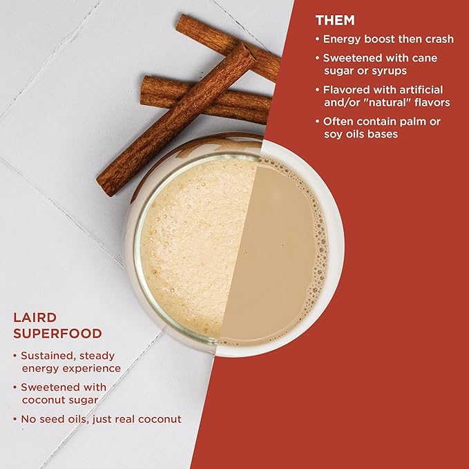 Laird Superfood Chai Instant Latte with Adaptogens - Instant Chai Tea Powder with Superfood Coconut Creamer - Gluten Free, Non-GMO, Vegan, 8 oz. Bag, Pack of 1