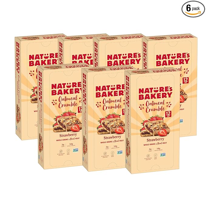 Nature’s Bakery Whole Wheat Fig Bars, Blueberry, Real Fruit, Vegan, Non-GMO, Snack bar, 6 Count (Pack of 6)
