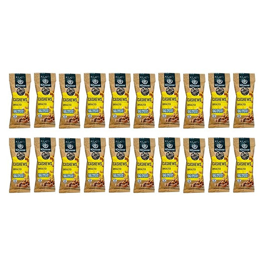 IChoose Go Nuts – Premium Cashews, High Protein Plant-Based Snack, 2 oz per Pack (20 Packs, Unsalted)
