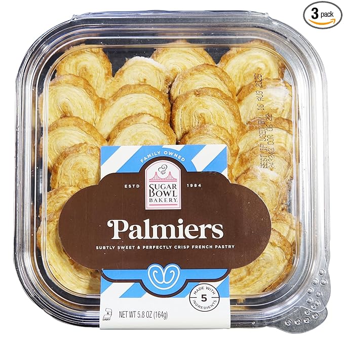 KGF - Sugar Bowl Bakery Palmiers, French Pastry Cookies, 5.8 oz, Pack of 3
