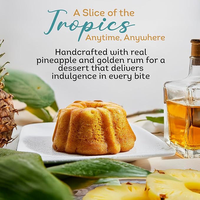 TORTUGA Caribbean Pineapple Rum Cake - 16 oz - Case of 20 - The Perfect Gourmet Gift for Stocking Stuffers, Gift Baskets, and Christmas Gifts - Great Cakes for Delivery
