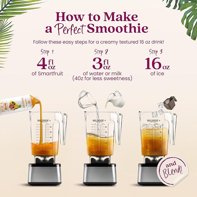 Smartfruit Tropical Harmony + Aloe – 100% Real Fruit Purée with Pineapple, Passion Fruit, Papaya & Guava – Great for Smoothies, Juice, Yogurt, Cocktails, Teas – High in Vitamin A & C – 2-Pk, 48oz Each