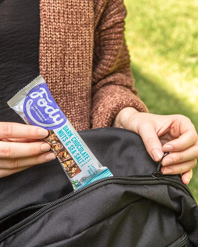 Fody Foods Snack Bars, Dark Chocolate Nuts & Sea Salt, 1.41 Oz (Pack of 6), 5g Protein, Low FODMAP, Gut & IBS Friendly, Vegan, Lactose Free, Non-GMO, Gluten Free