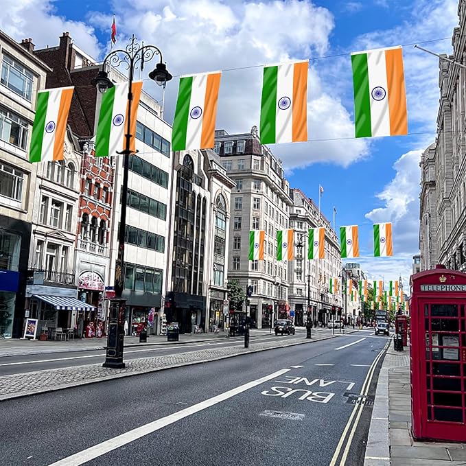 AhfuLife India Flag Indian Flag 3x5 Ft, Large Indian National Flags for Outside - Double Side with Brass Eyelets for Olympic Party Decorations, Bar Garden Street Decoration Indoor Outdoor