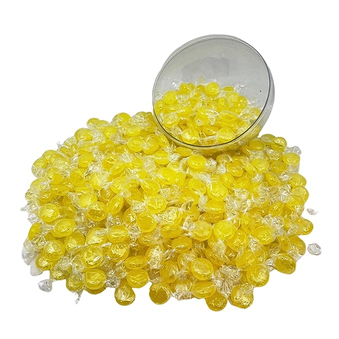 Sugar Free Lemon Drop Hard Candy - 3 lbs Bulk Bag Individually Wrapped Gluten Free, Keto And Diabetic Friendly Lemon Fruit Flavored Gourmet Candies (48oz)