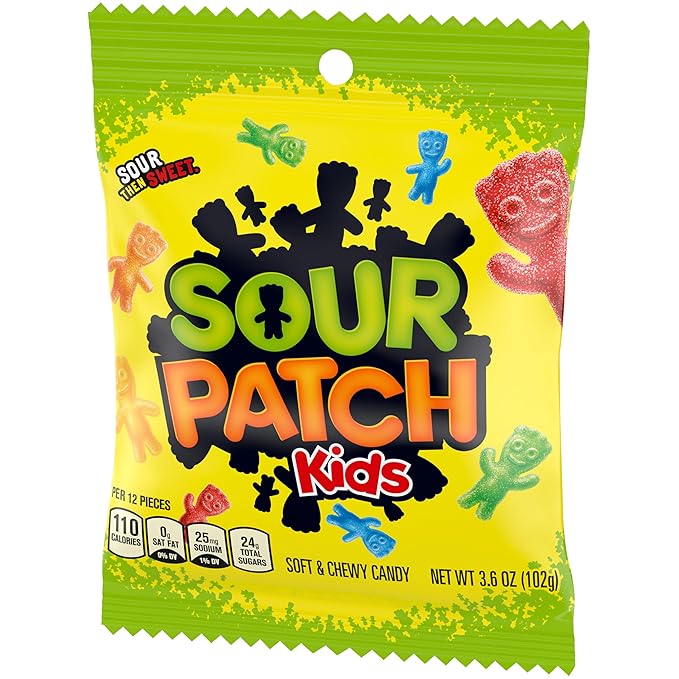 Sour Patch Kids Original Soft & Chewy Candy, 3.6oz (Pack of 12)