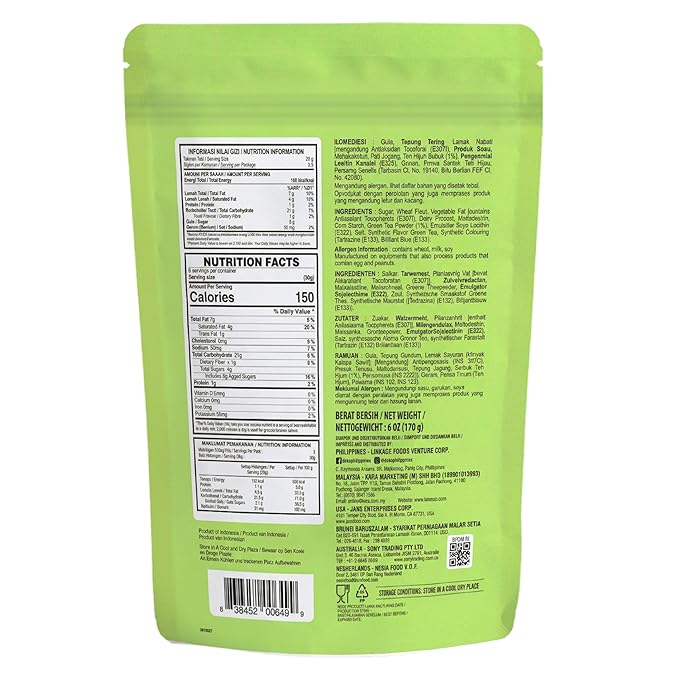 Deka Matcha Mini Wafer Bites Creme Filled Rolled Wafers, 7oz (Pack of 12)