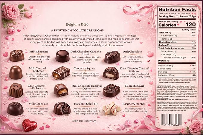 Valentine’s Day Chocolate Gift Box – Assorted Luxury Belgian Chocolates – Ready-to-Gift with Valentine Bag & Card – Premium Valentine Gift for Him or Her