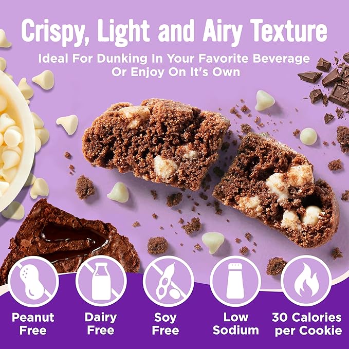 Cooper Street Twice-Baked Brownie Chocolate Biscotti Cookies (16 oz) - Over 50 Two-Bite Mini Italian Style Biscotti Snacks - Dairy-Free, Peanut Free, Kosher, Low-Calorie, Perfect with Coffee or Tea