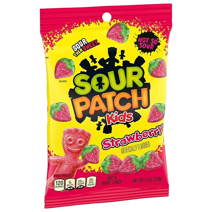 SOUR PATCH KIDS Strawberry Soft & Chewy Candy, 8 oz