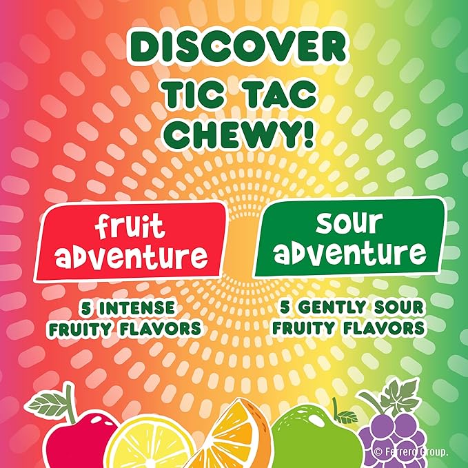 TIC TAC CHEWY! Fruit Adventure Candy, Fruity Chewy Candy, 7 oz (Packaging May Vary)