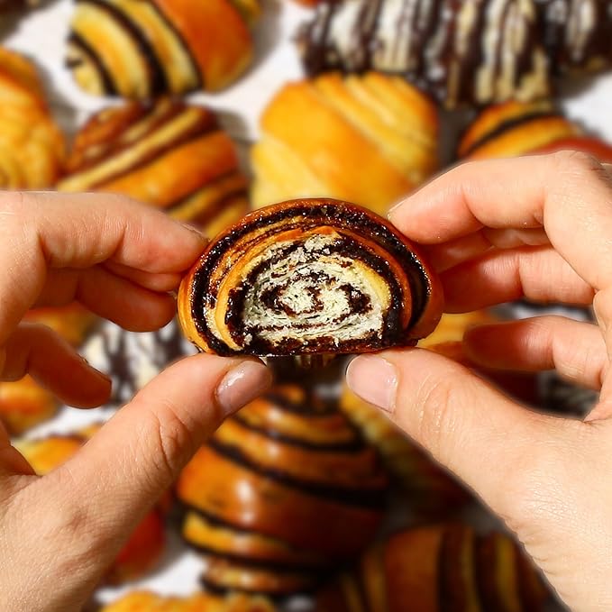 Rugelach Pastries | Chocolate Croissant | Chocolate Babka Bread | Breakfast Pastry | Coffee Snack| Kosher, Dairy & Nut Free | Holidays, Parties & Birthdays | 13 oz. Stern’s Bakery