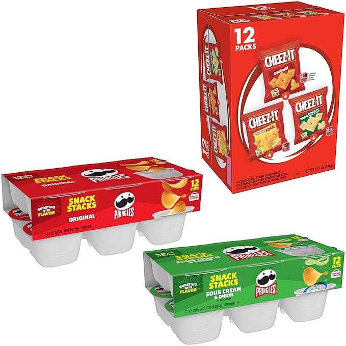 Cheez-It and Pringles Variety Pack, Lunch Snacks, Kids Snacks, Variety Pack (36 Count)