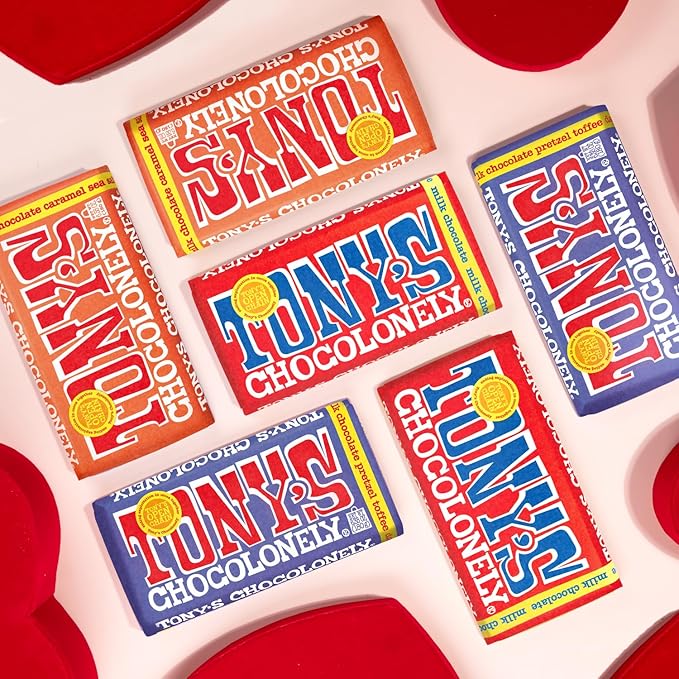 Tony's Chocolonely - Top 3 Milk Chocolate Bundle - Belgium Chocolate Bar, No Artificial Flavoring, Made From Fairtrade & B Corp Certified - 6.35 Oz, 6 Bars