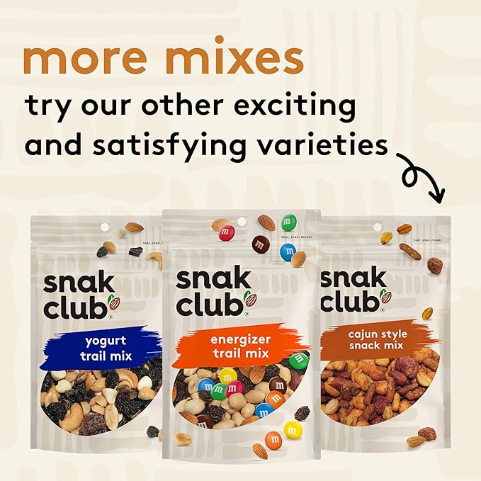 Snak Club Peanut Butter Chocolate Trail Mix with Peanuts, Peanut Butter M&M’S, Toffee Peanuts, and Pretzels, 20 oz Resealable Bag