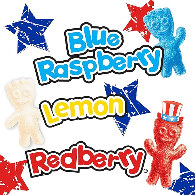 Sour Patch Kids Red, White & Blue Soft & Chewy Candy, Bulk Candy, 4-1.8 lb Bags