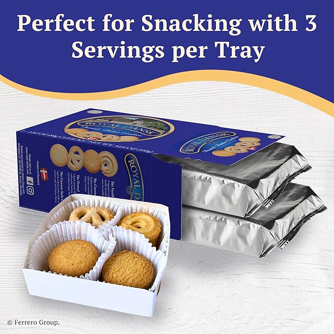 Royal Dansk Danish Butter Cookies, Original Assortment, Great for Sharing and Gifting, 5.64 oz (1 Pack)