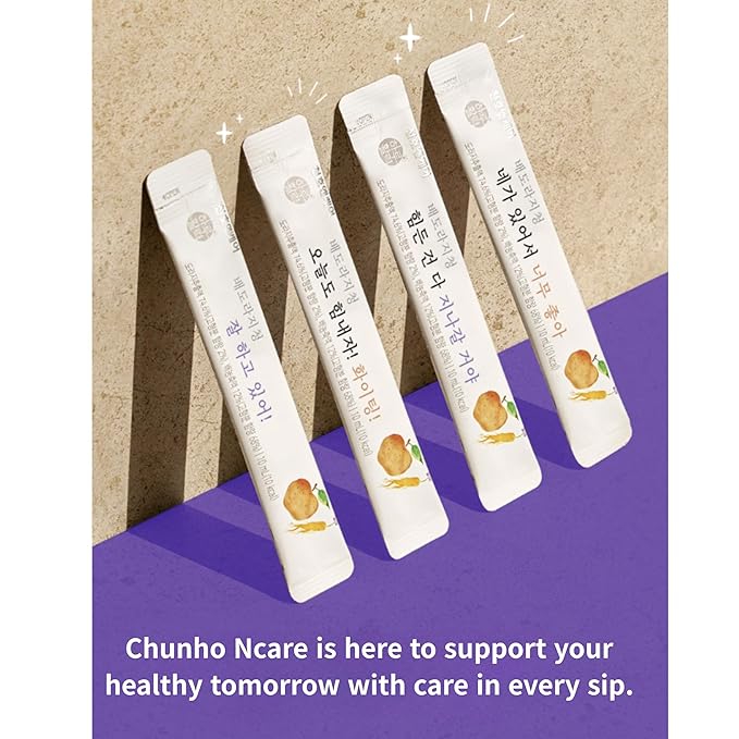 ChunhoNcare Korean Pear and Bellflower Root Juice (10ml × 30sticks), 100% Korean Balloonflower, with Honey, Quince & Jujube, Traditional Korean Drink, Easy-Cut Stick Pouch