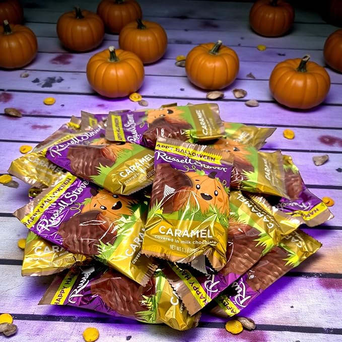 Halloween Chocolate Caramel Shaped Pumpkins – 18 cnt Individually Wrapped Pumpkins, Gourmet Seasonal Candy – Irresistible Treat for Trick-or-Treaters, Parties, and Gifts(Approx 1.5 lbs)