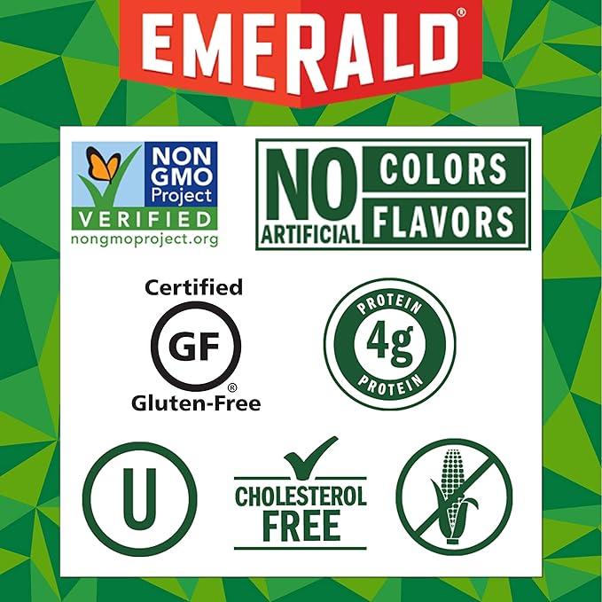 Emerald Nuts Honey Glazed Almonds (1-Pack), 5.5oz Resealable Bag, Kosher Dairy Certified, Non-GMO, Contains No Artificial Preservatives, Flavors or Synthetic Colors