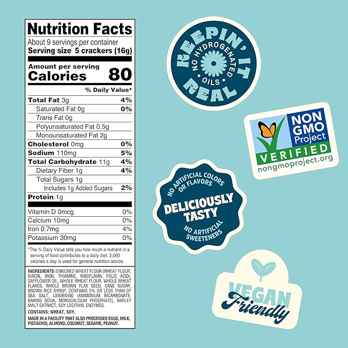 Back to Nature - Stoneground Wheat Crackers - Made with Real Ingredients like Whole Grains and Flax Seed - Non-GMO - 5 Ounce (Pack of 6)
