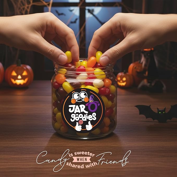 Jar O' Goodies - Valentines Day Sweet Treats, Autumn Mix Jelly Beans Gift Set, Original Chewy Candies (6 Ounce, 1 Pack) Party Favor - Gluten & Nut Free, Kosher Parve