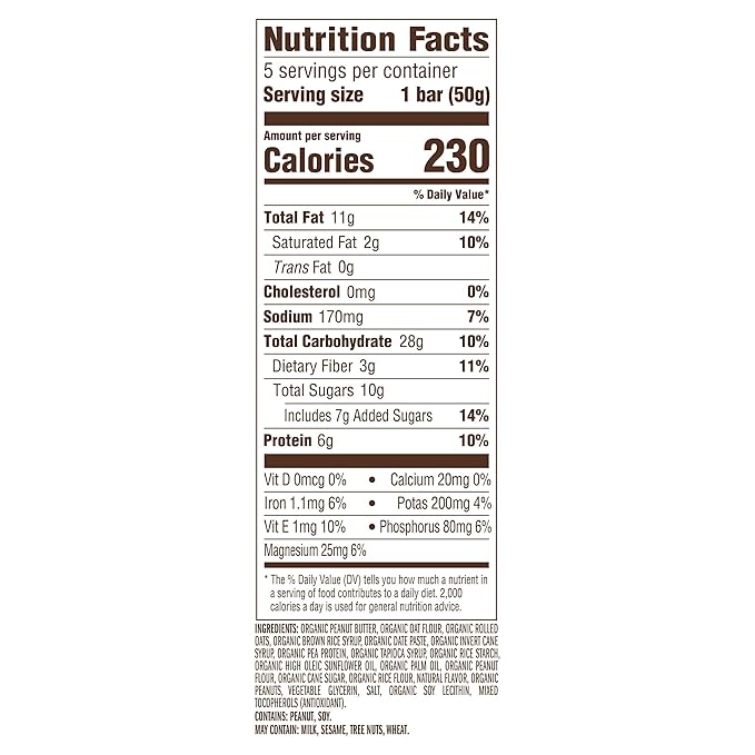 CLIF Nut Butter Bar - Peanut Butter - Energy Snack Bars - Non-GMO - USDA Organic - Plant Based - Low Glycemic - 1.76 oz. (5 Pack)