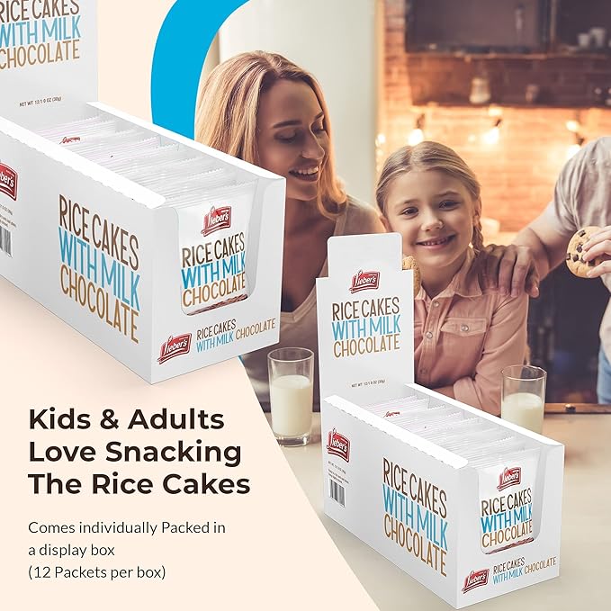 Lieber's Milk Chocolate Rice Cakes, Snack Pack, Gift Pack, Kosher Certified Dairy, Gluten Free Total of 24 Cakes (Milk Chocolate)