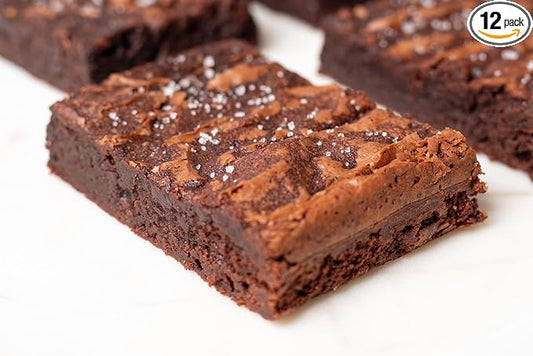 Fudge Brownies with Belgian Chocolate, Dutch Processed Cocoa, Irish Butter and Fleur De Sel - Individually Sealed Gourmet Brownie Bars