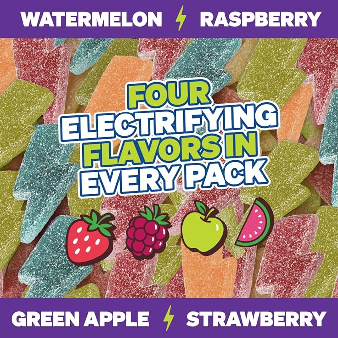 Feastables Mrbeast Strikes Sour Candy, Mixed Gummies With Watermelon, Green Apple, Strawberry, and Raspberry Flavors, Candy for Adults & Kids as Snacks or Dessert, Made With Fairtrade Sugar, 12CT